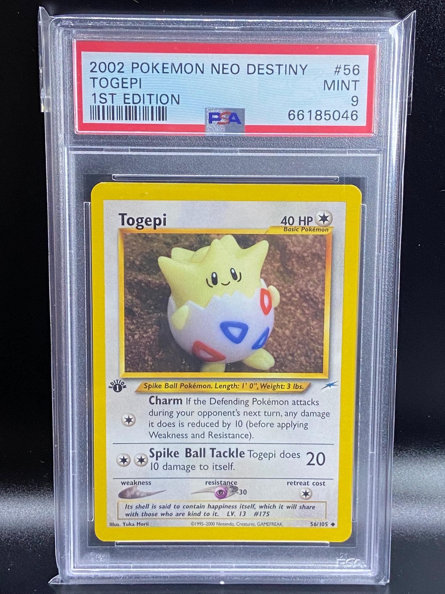 Togepi Neo Destiny 1st Edition Yuka Morii 56/105 PSA 9