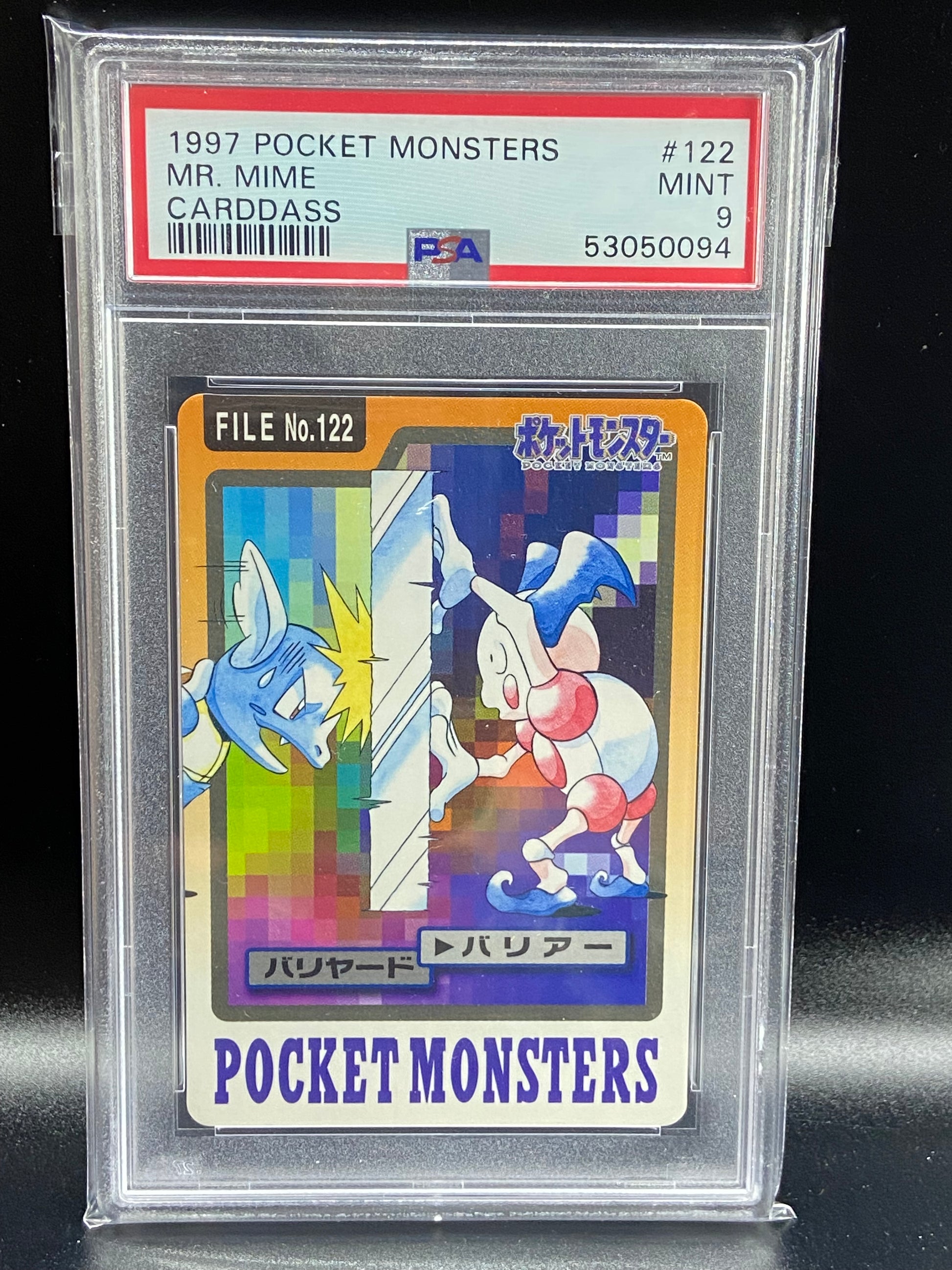 1997 pocket monsters carddass Mr. Mime Carddass Vending Part 2 1997 #122 Japanese PSA 9 – TBC Games