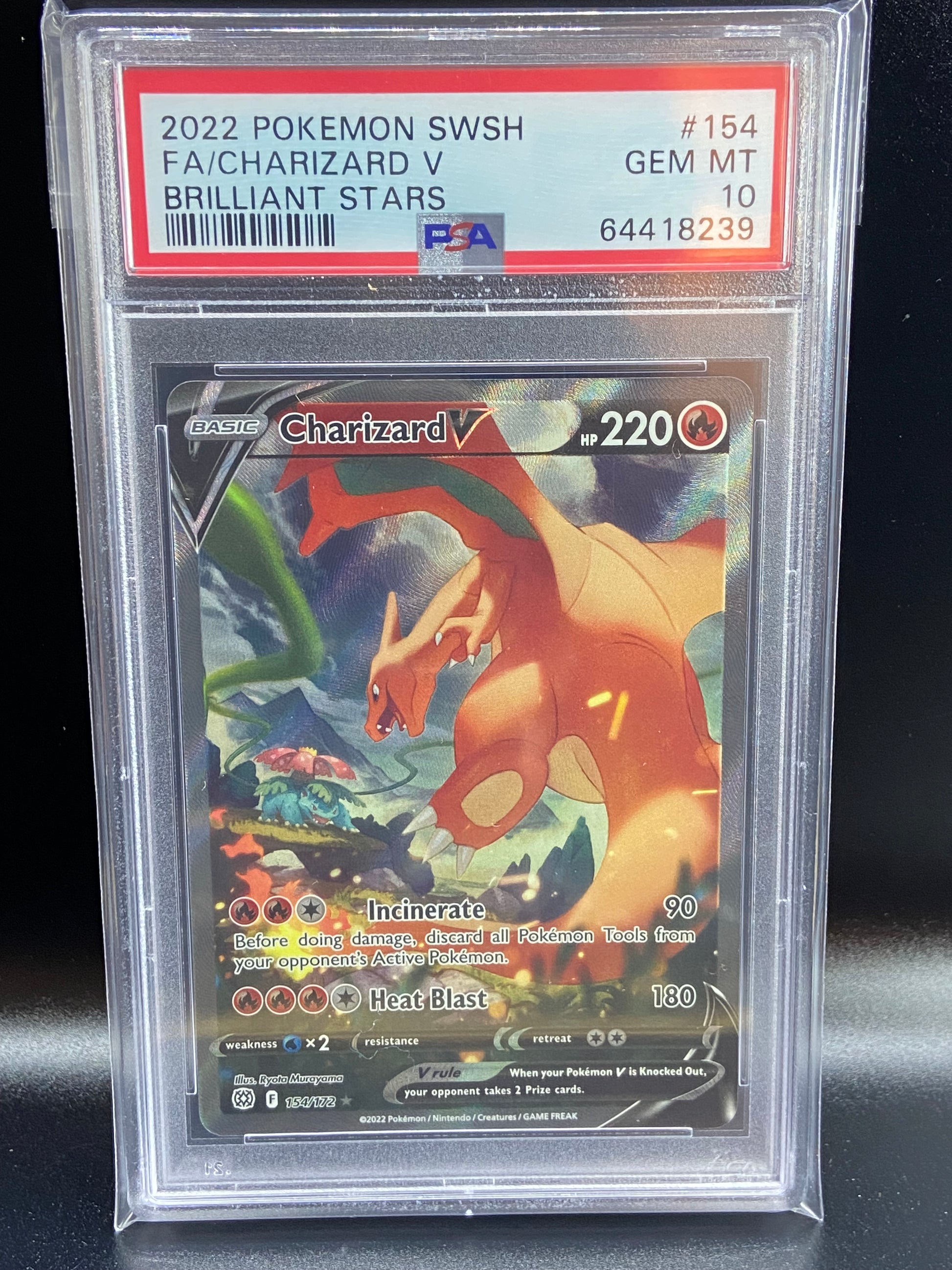 Charizard V Brilliant Stars Alt Art 154/172 PSA 10 TBC Games Charizard V Brilliant Stars Alt Art 154/172 PSA 10 TBC Games