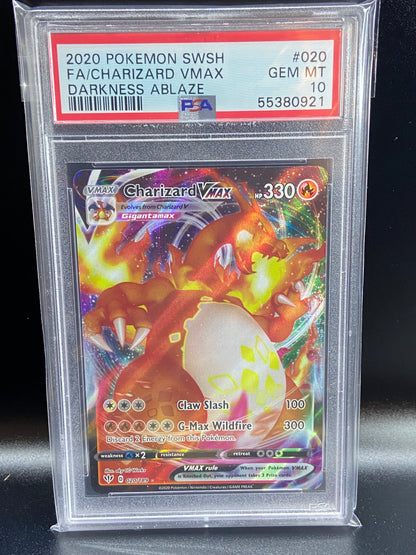Charizard VMAX Darkness Ablaze 020/189 PSA 10 TBC Games Charizard VMAX Darkness Ablaze 020/189 PSA 10 TBC Games