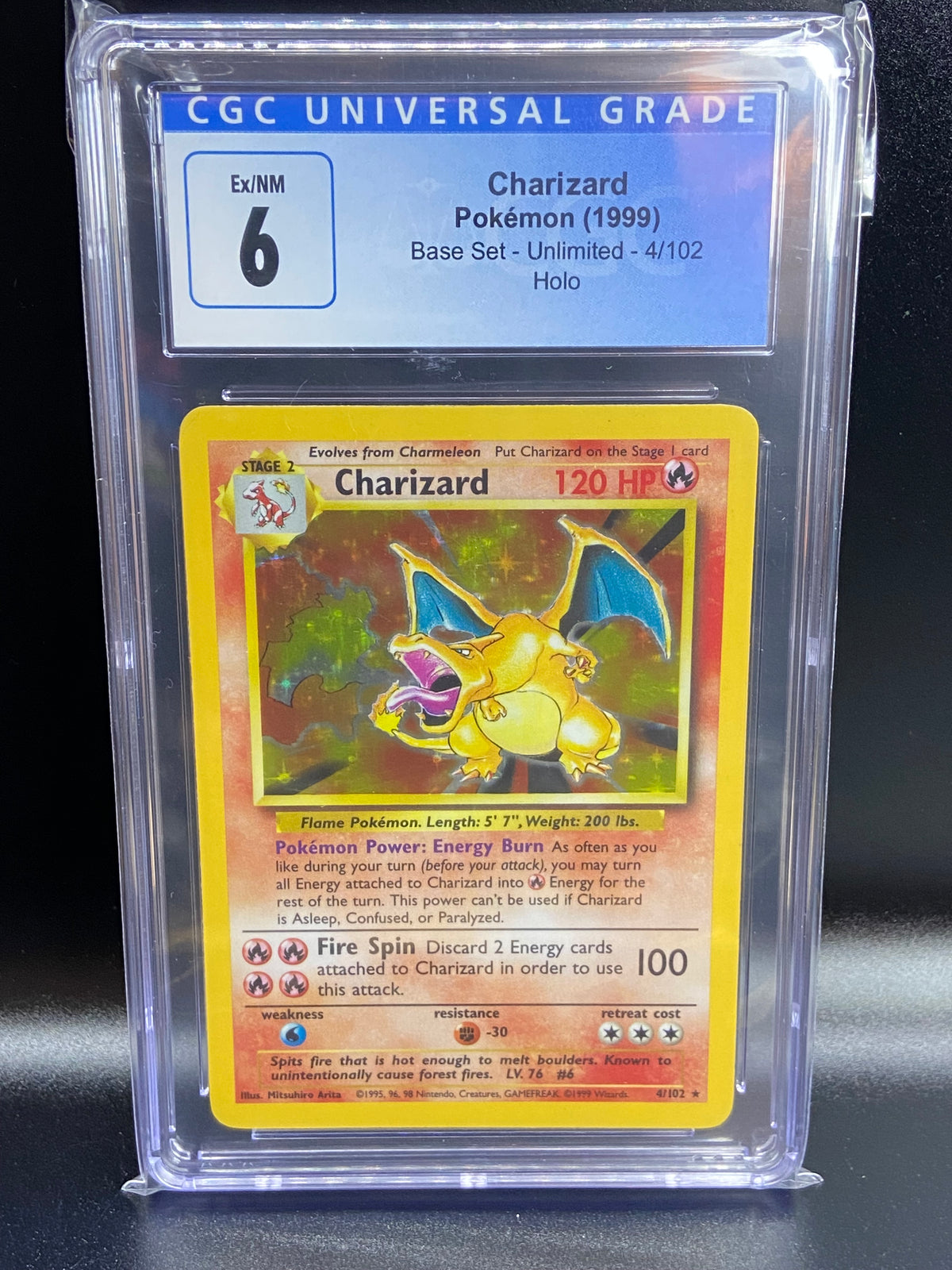 4/102 pokemon card price Charizard Base Set Holo Unlimited CGC 6 – TBC Games edition:1st Edition Celebrate the incredible history Pokemon TCG Col Box Big Parasol 199/189 Darkness