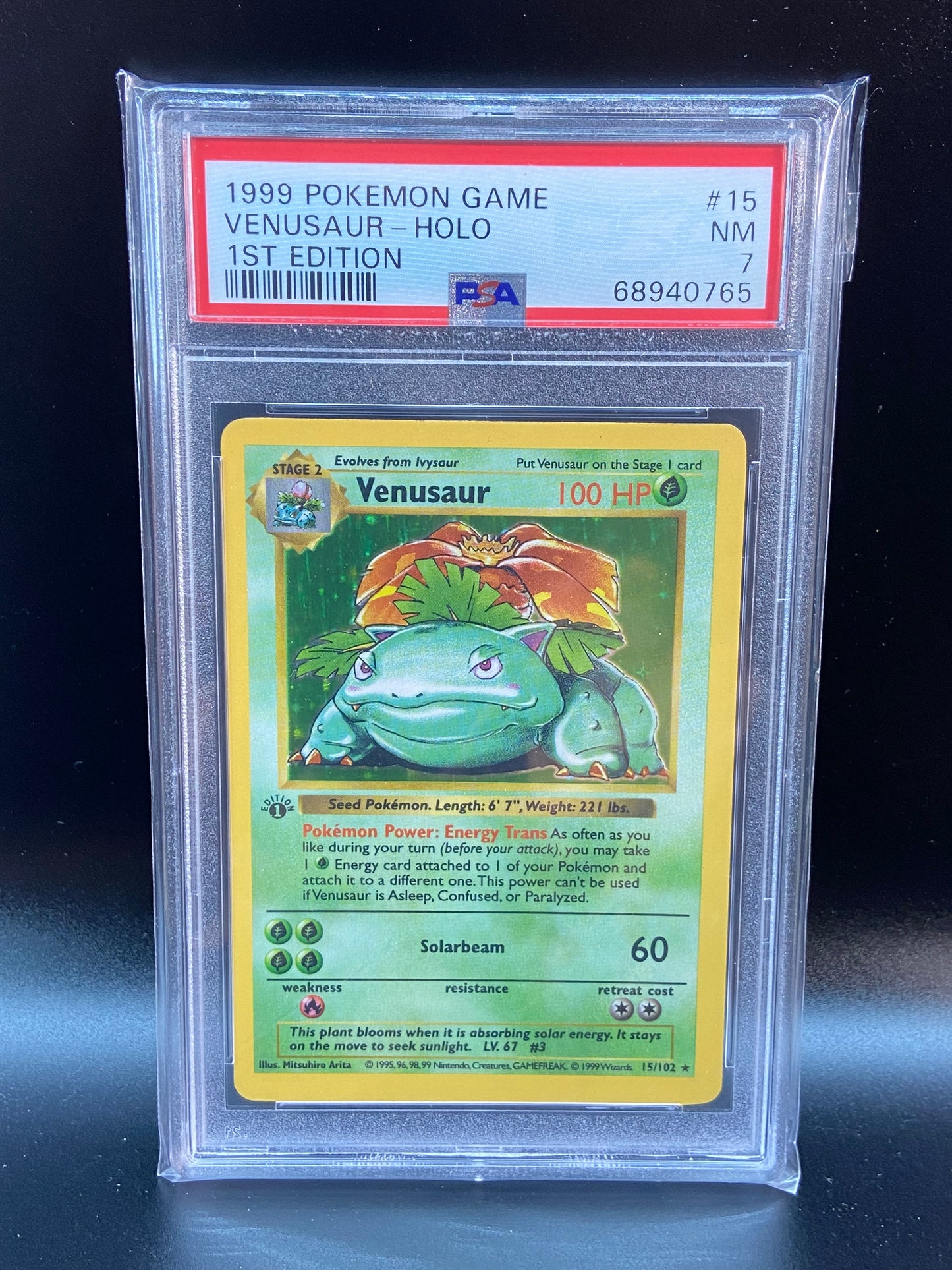 Venusaur Base Set 1st Edition Holo 15/102 PSA 7 TBC Games Venusaur Base Set 1st Edition Holo 15/102 PSA 7 TBC Games