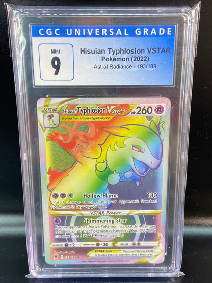 Hisuian Typhlosion VSTAR Astral Radiance Rainbow 193/189 CGC 9