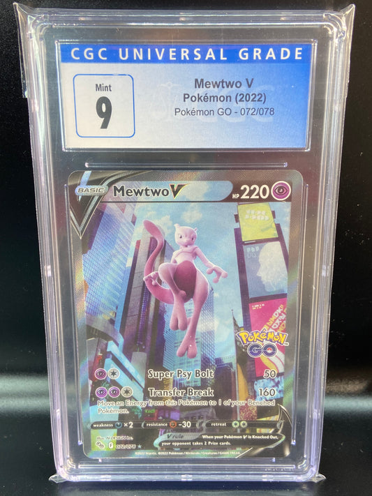 Mewtwo V Pokemon GO Alt Art 072/078 CGC 9