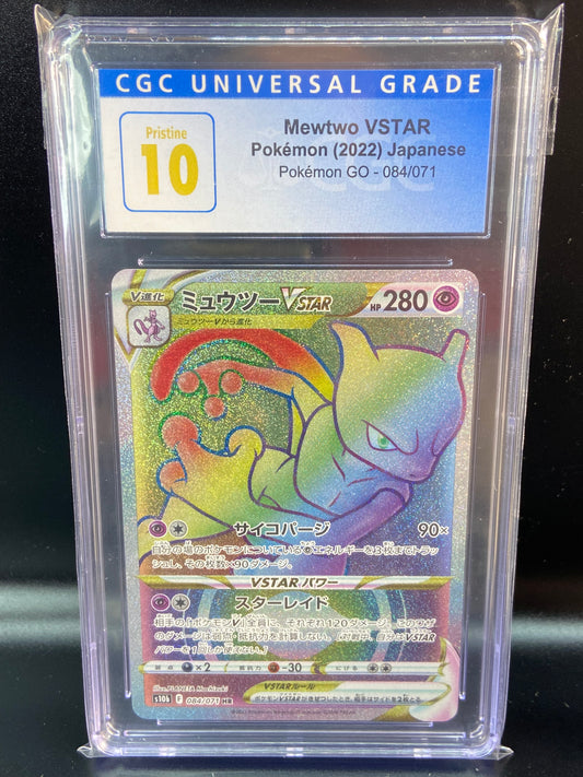 Mewtwo VSTAR Pokemon GO s10b 084/071 HR Rainbow Japanese Pristine CGC 10