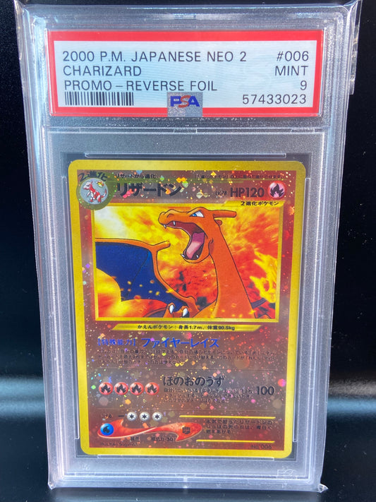 Charizard Reverse Holo Neo 2 Japanese Promo PSA 9