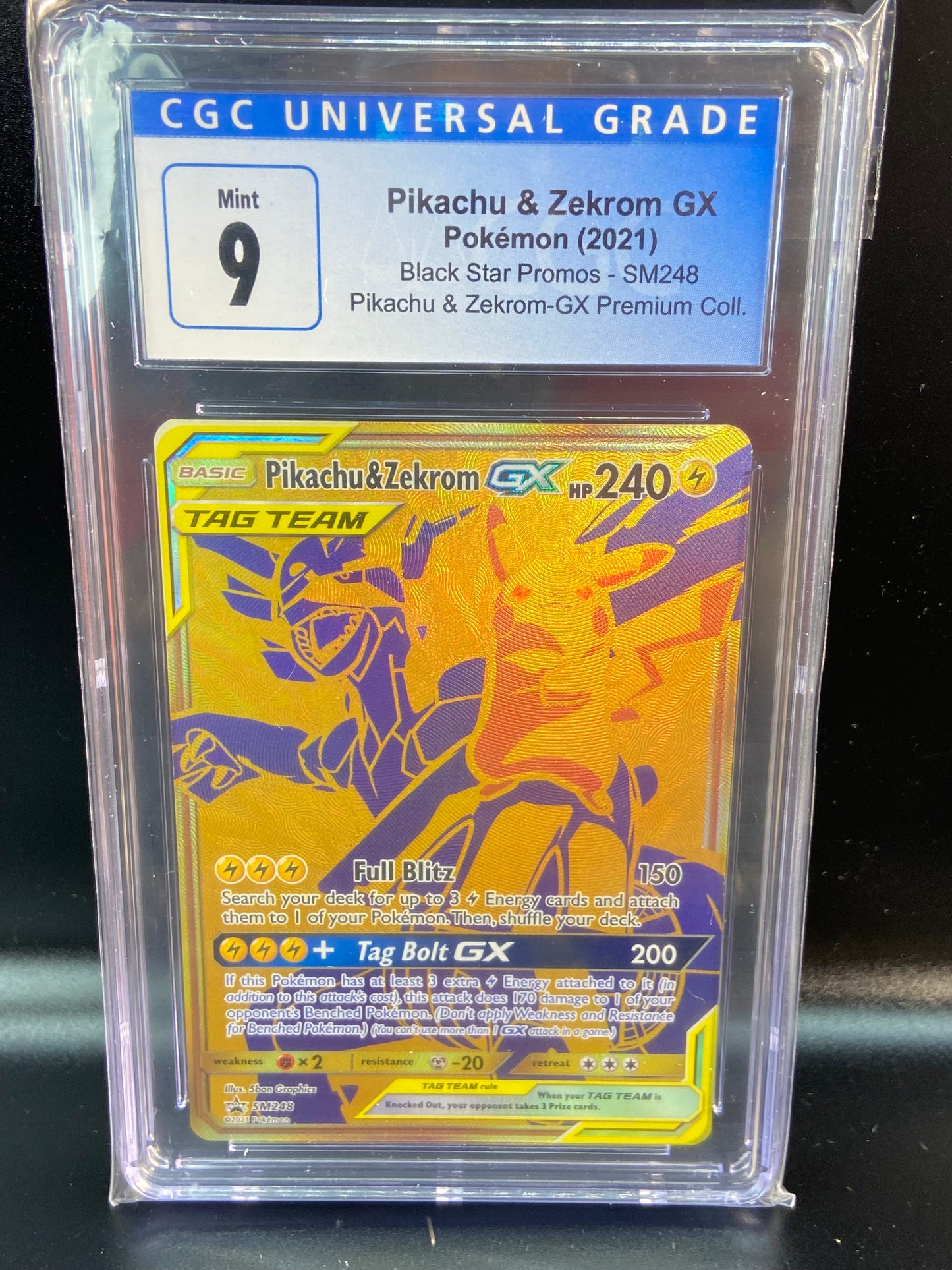 Pikachu & Zekrom GX Promo SM248 CGC 9 TBC Games Pikachu & Zekrom GX Promo SM248 CGC 9 TBC Games