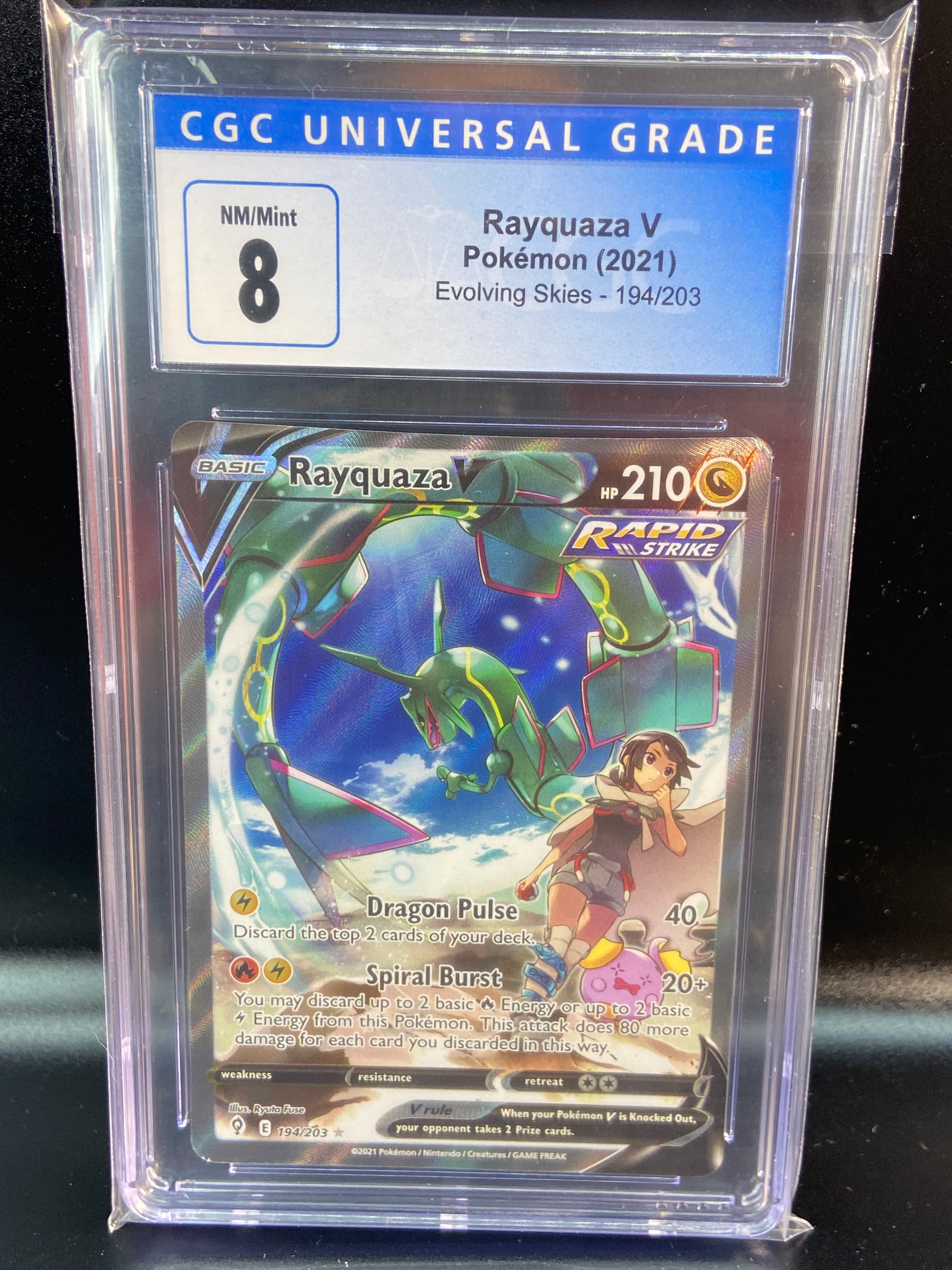 Rayquaza V Evolving Skies Alt Art 194/203 CGC 8 TBC Games Rayquaza V Evolving Skies Alt Art 194/203 CGC 8 TBC Games
