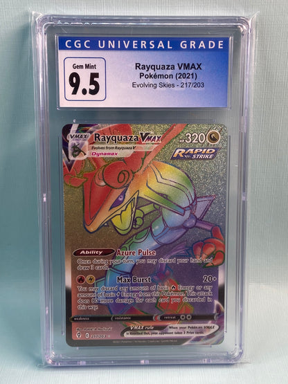 Rayquaza VMAX Evolving Skies Rainbow 217/203 CGC 9.5 – TBC Games