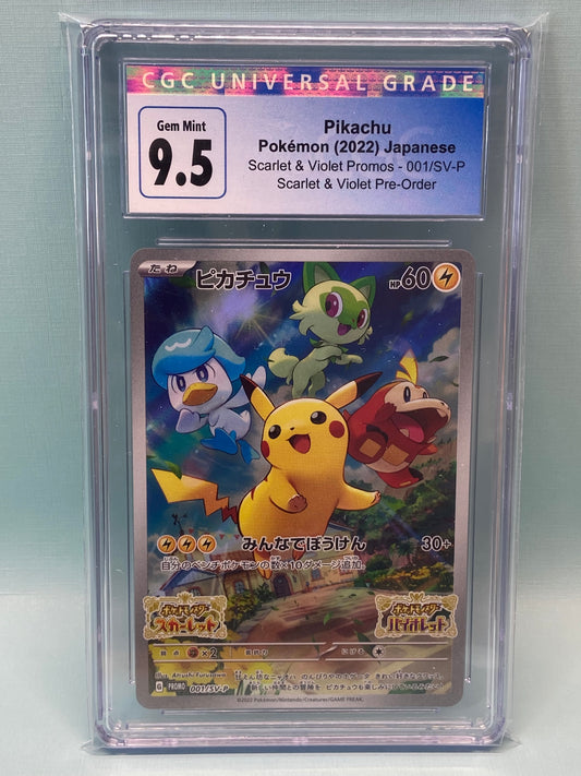 Pikachu Scarlet & Violet Pre Order Promo 001/SV-P Japanese CGC 9.5