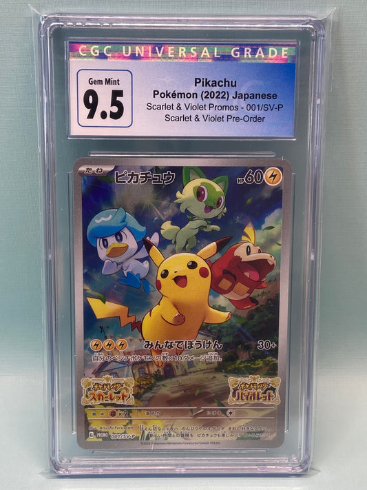 Pikachu Scarlet & Violet Pre Order Promo 001/SV-P Japanese CGC 9.5