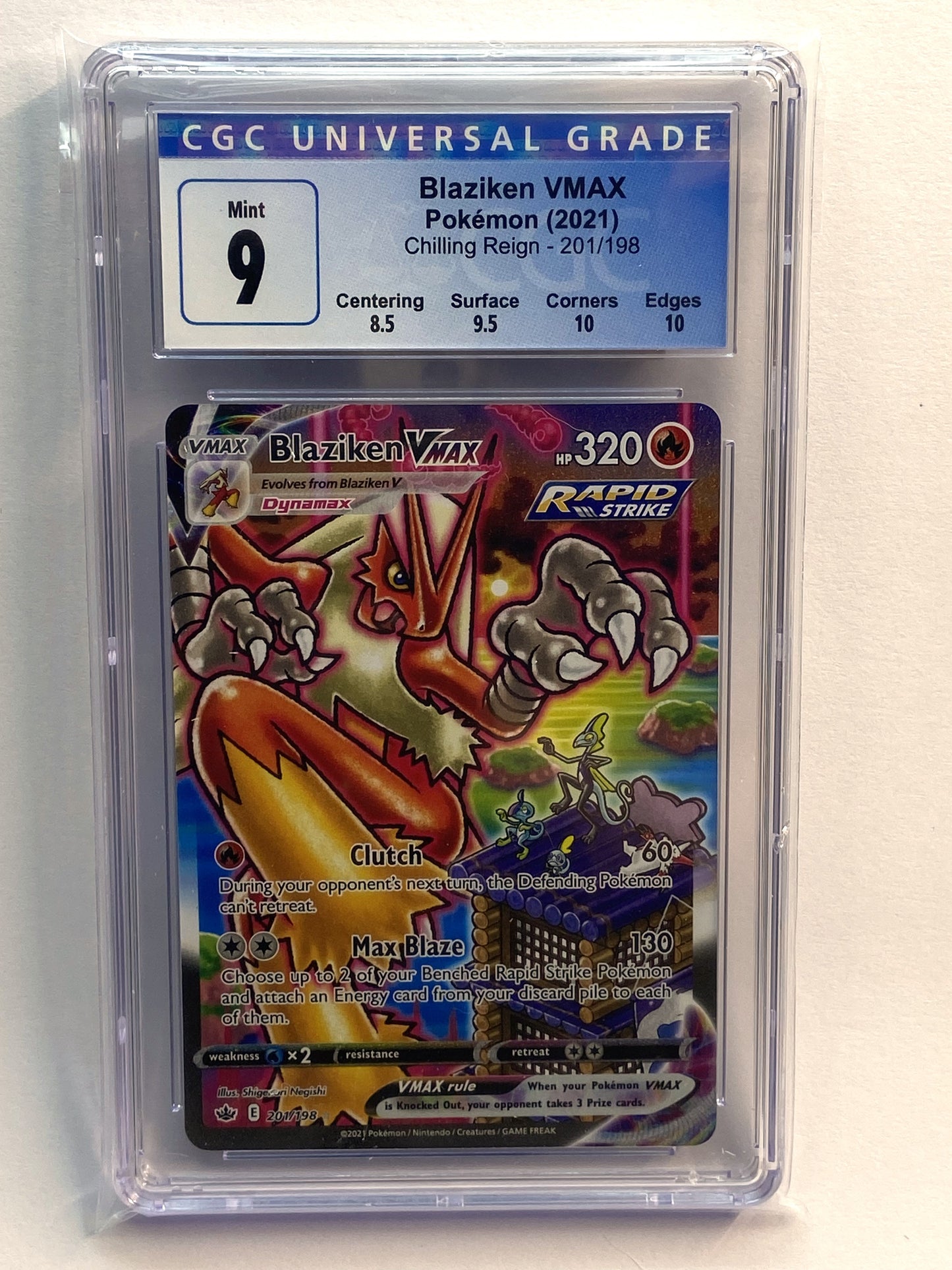 Blaziken VMAX Chilling Reign Alt Art 201/198 Subgrades CGC 9 TBC Games Blaziken VMAX Chilling Reign Alt Art 201/198 Subgrades CGC 9 TBC Games