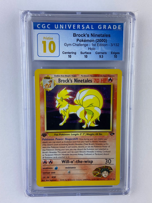 Brock's Ninetales Gym Challenge 1st Edition Holo 3/132 Pristine CGC 10
