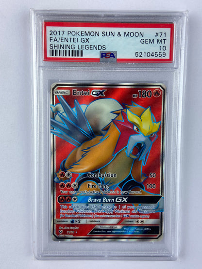 Entei GX Shining Legends Full Art 71/73 PSA 10 TBC Games Entei GX Shining Legends Full Art 71/73 PSA 10 TBC Games