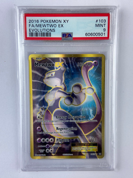 Mewtwo EX Evolutions Full Art 103/108 PSA 9