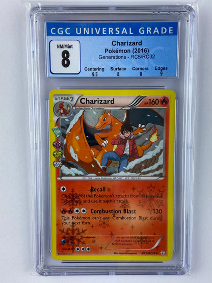 Charizard Generations RC5/RC32 Subgrades CGC 8 – TBC Games