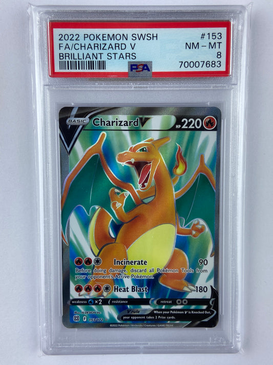 Charizard V Brilliant Stars Full Art 153/172 PSA 8