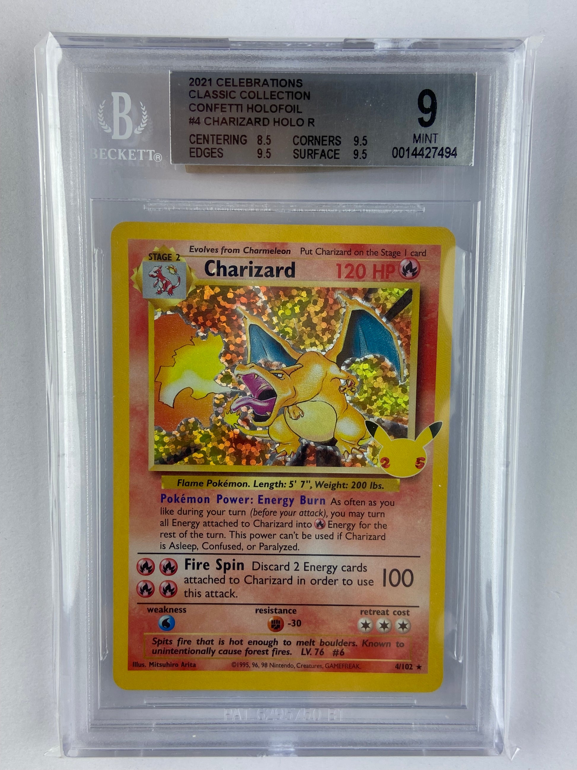 charizard pokemon card celebrations Charizard Celebrations 4/102 Subgrades BGS 9 – TBC Games