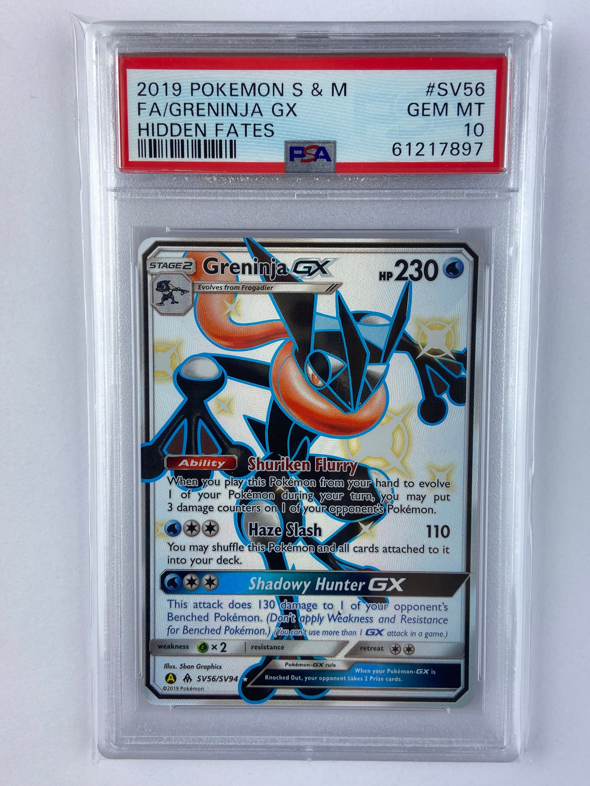 Greninja GX Hidden Fates SV56/SV94 PSA 10 TBC Games Greninja GX Hidden Fates SV56/SV94 PSA 10 TBC Games