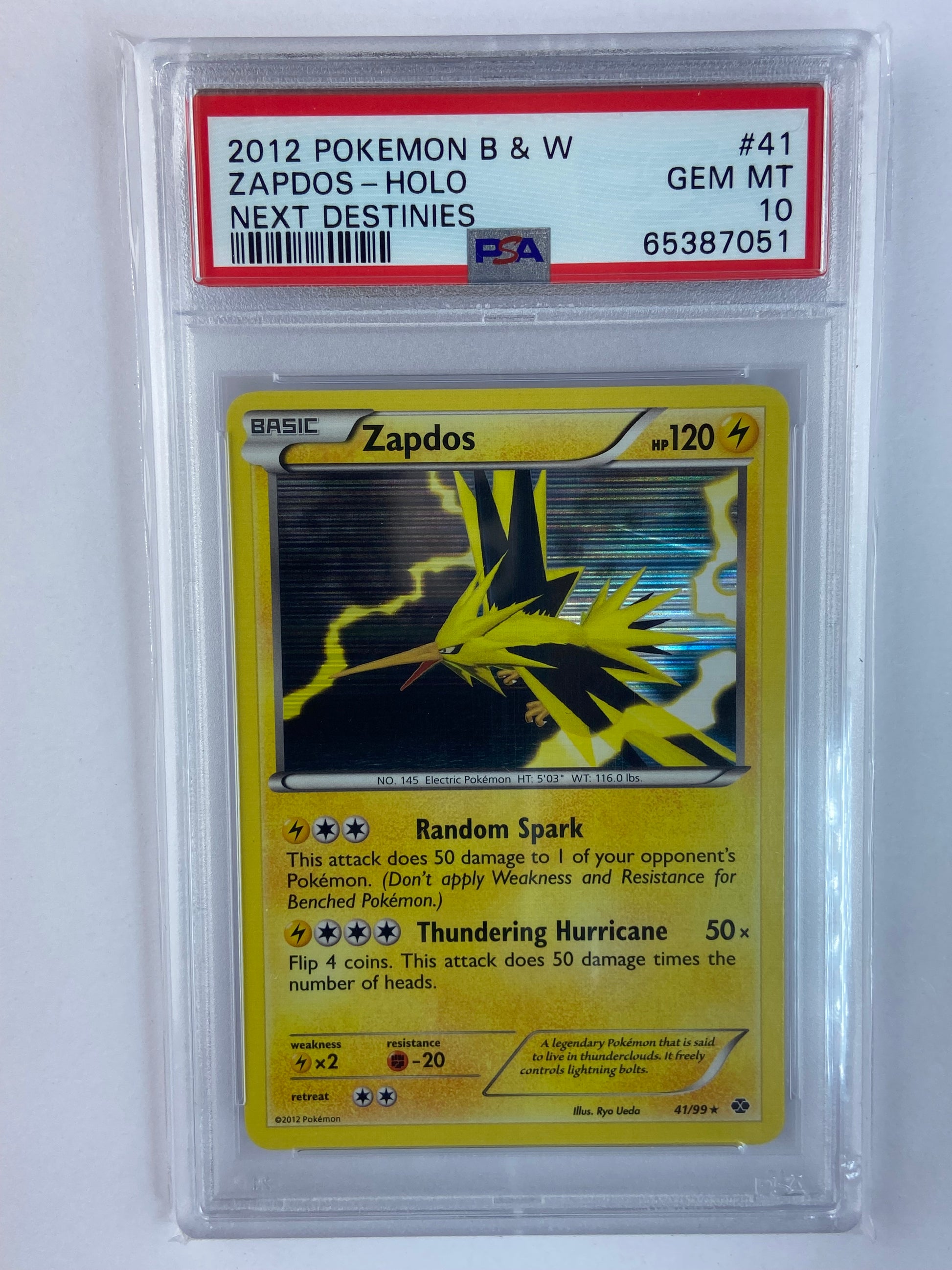 pokemon card zapdos holo Zapdos Next Destinies Holo 41/99 PSA 10 – TBC Games