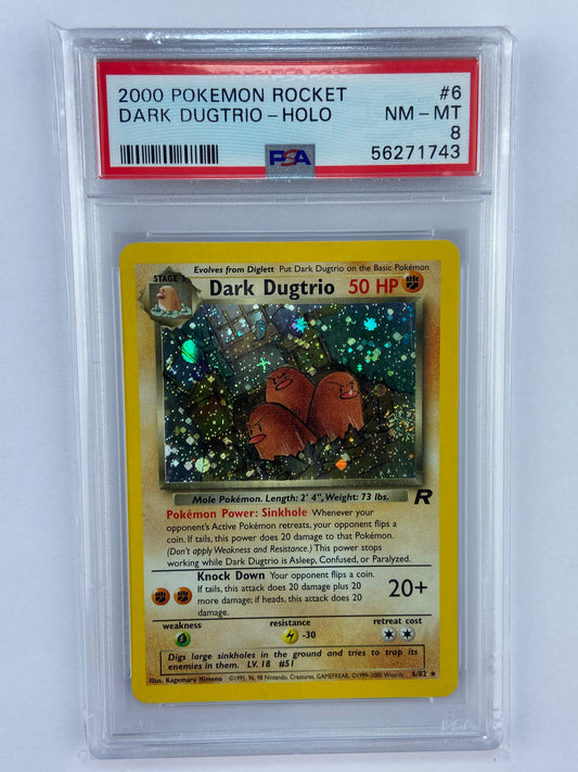 Dark Dugtrio Team Rocket Holo 6/82 PSA 8