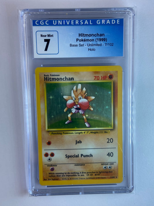 Hitmonchan Base Set Holo 7/102 CGC 7