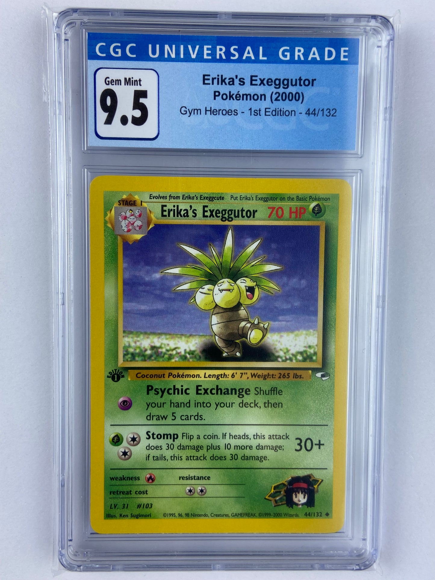 Erika's Exeggutor Gym Heroes 1st Edition 44/132 CGC 9.5 TBC Games Erika's Exeggutor Gym Heroes 1st Edition 44/132 CGC 9.5 TBC Games