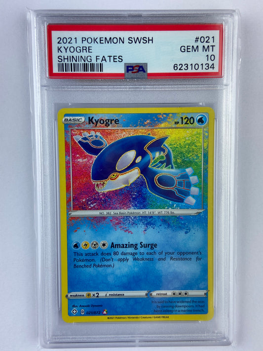 Kyogre Shining Fates Amazing Rare 021/072 PSA 10