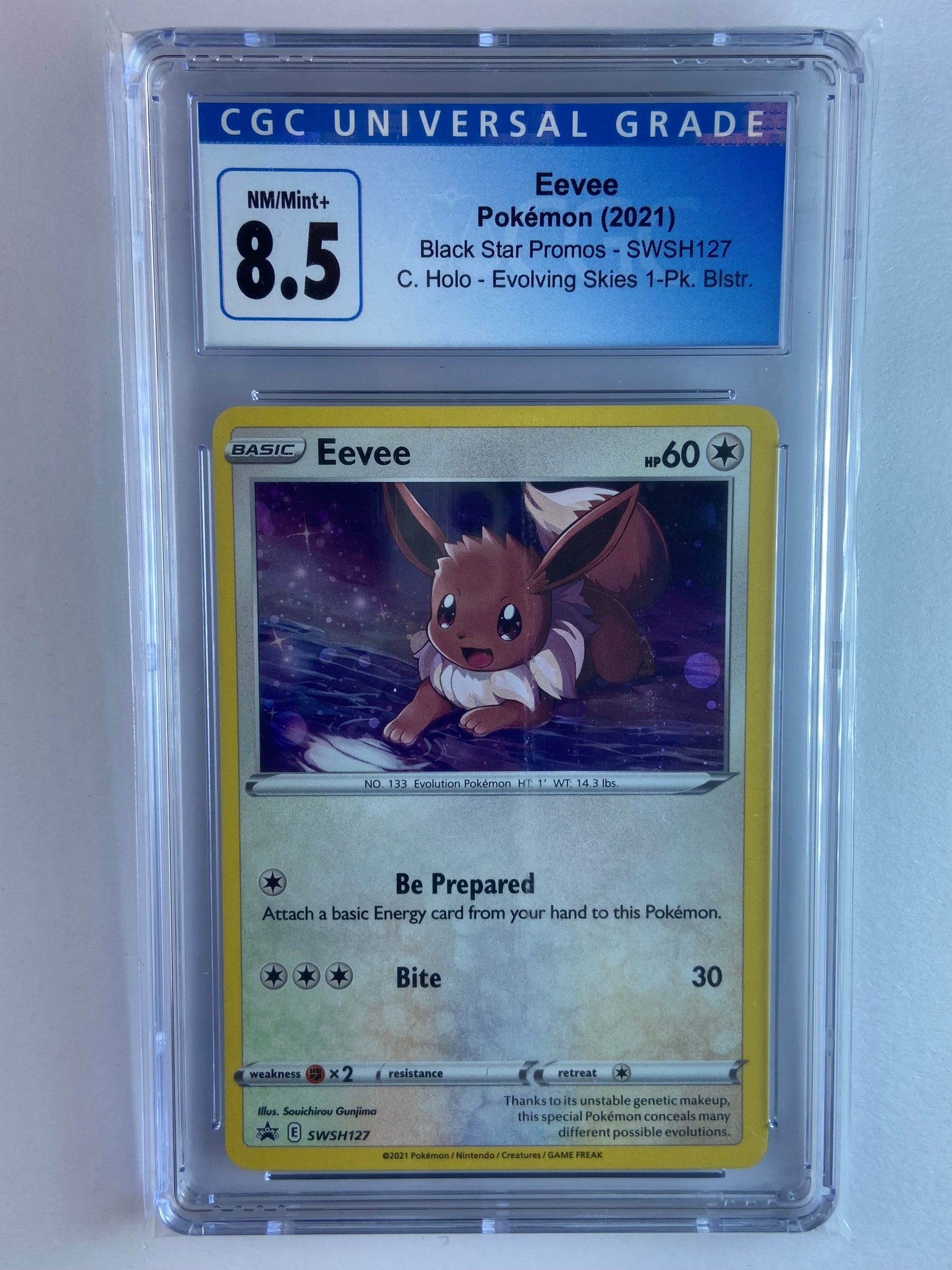 Eevee Black Star Promo Holo SWSH127 CGC 8.5 TBC Games Eevee Black Star Promo Holo SWSH127 CGC 8.5 TBC Games