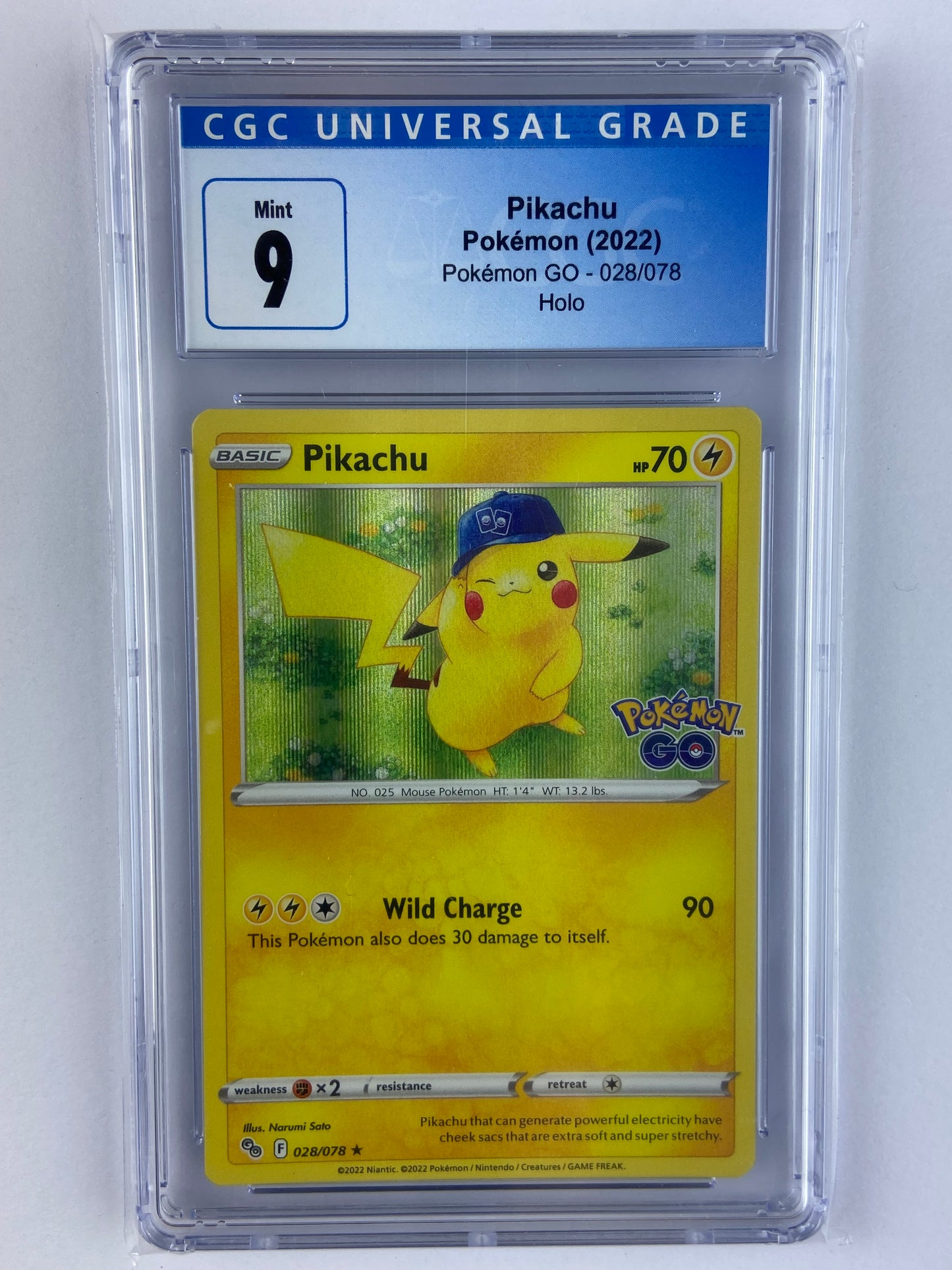Pikachu Pokemon GO Holo 028/078 CGC 9 TBC Games Pikachu Pokemon GO Holo 028/078 CGC 9 TBC Games