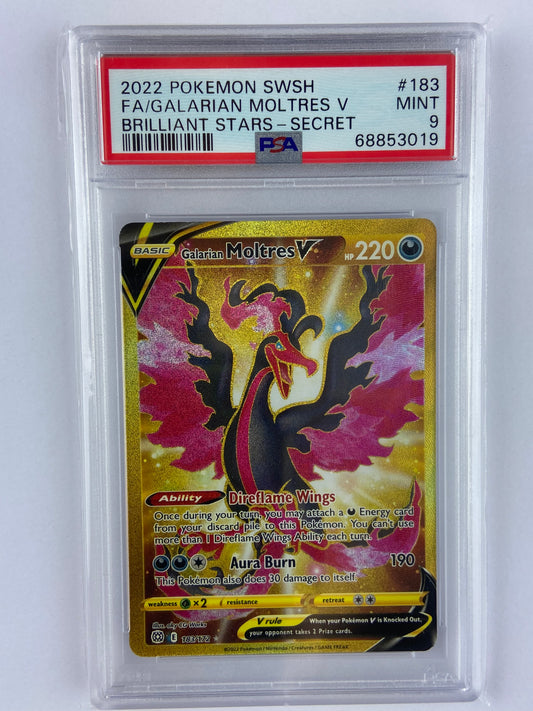 Galarian Moltres V Brilliant Stars Gold 183/172 PSA 9