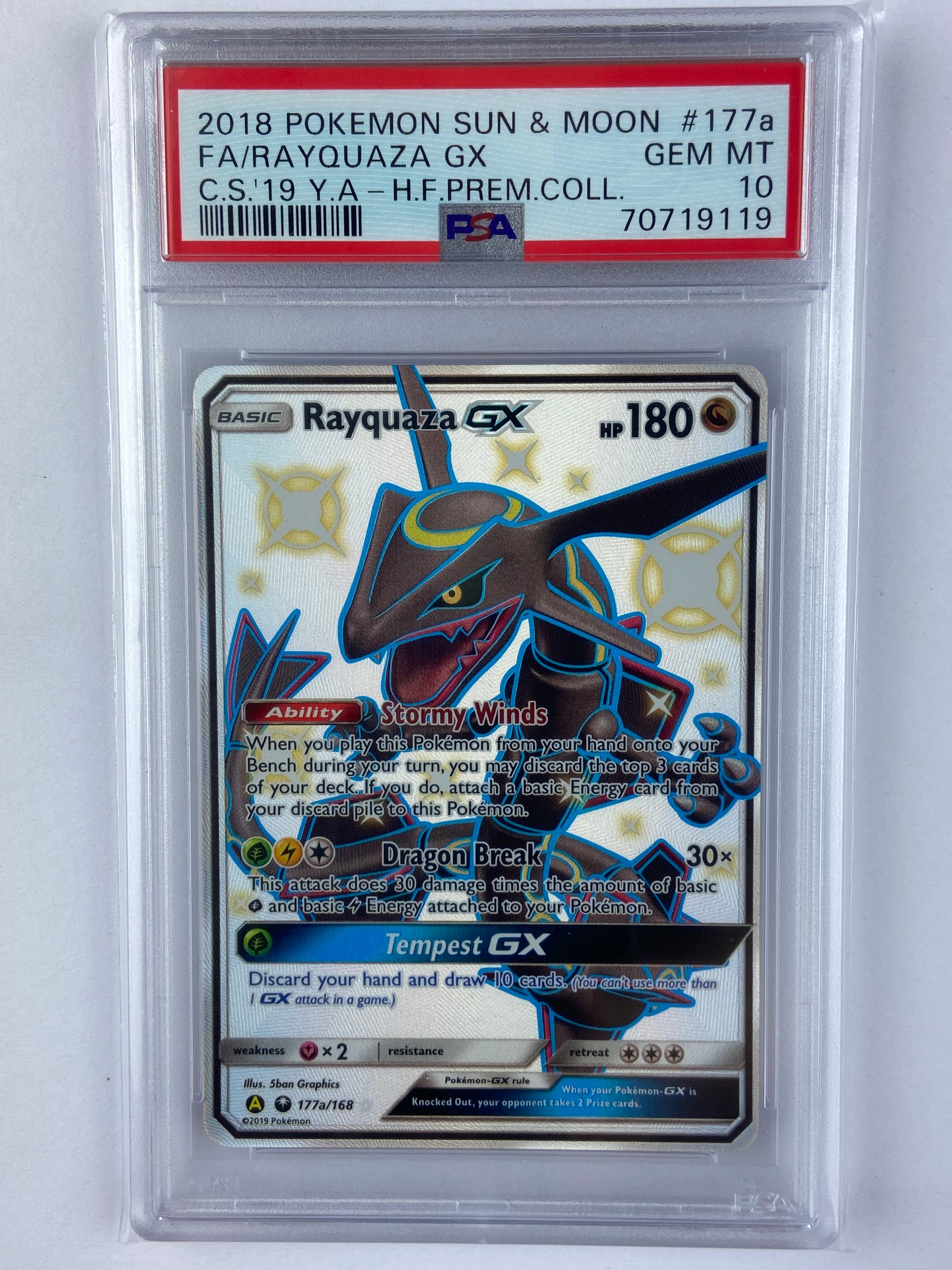 Rayquaza GX Hidden Fates Premium Collection 177a/168 PSA 10 TBC Games Rayquaza GX Hidden Fates Premium Collection 177a/168 PSA 10 TBC Games
