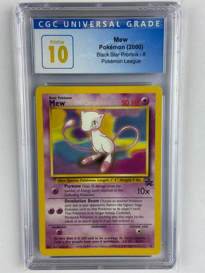 008 promo card pokemon tcg Mew Black Star Promo #8 Pokemon League CGC 10 – TBC Games