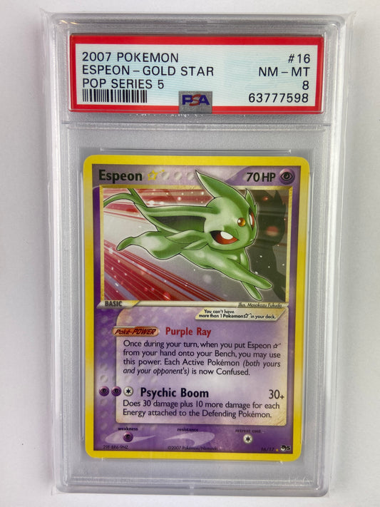 Espeon Gold Star Pop Series 5 16/17 PSA 8