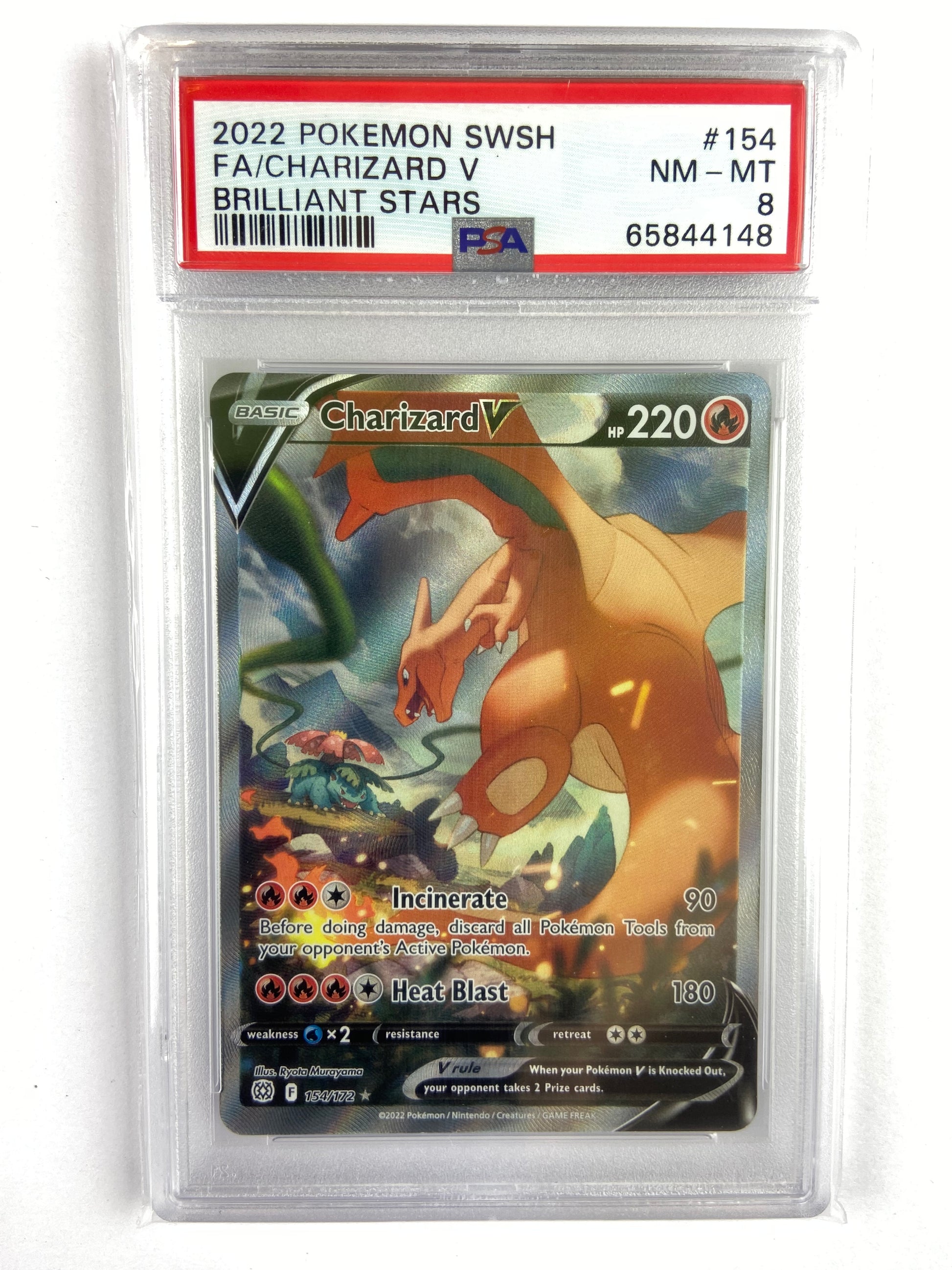 Charizard V Brilliant Stars Alt Art 154/172 PSA 8 TBC Games Charizard V Brilliant Stars Alt Art 154/172 PSA 8 TBC Games