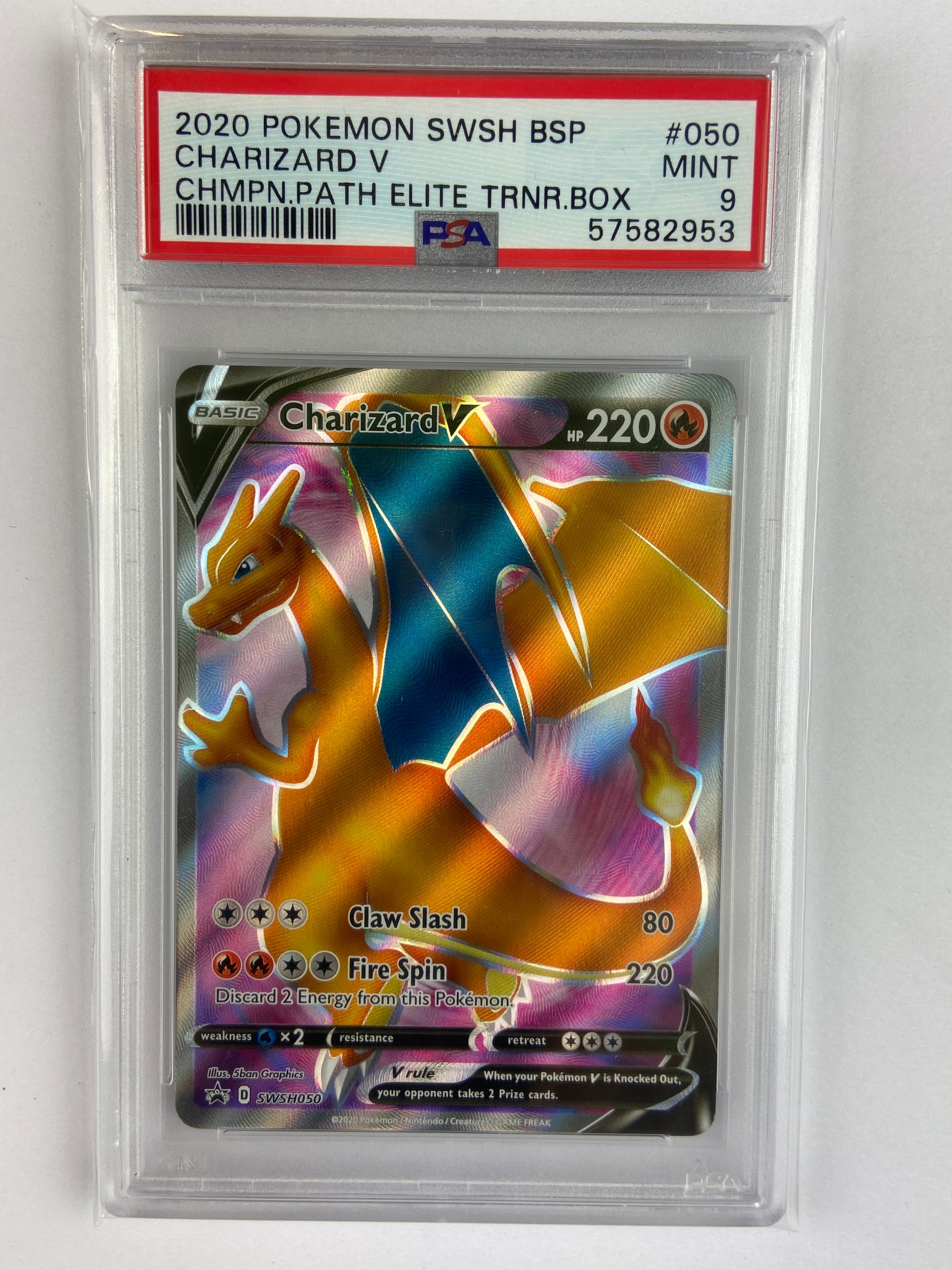 Charizard V SWSH050 Champions Path ETB PSA 9 – TBC Games
