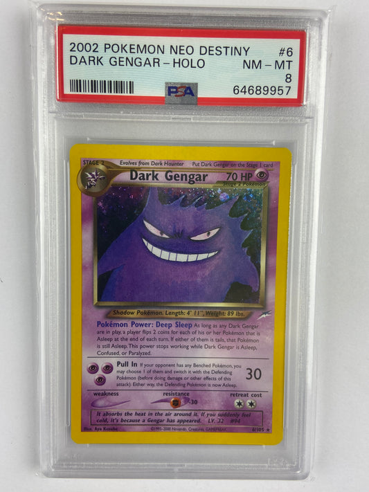 Dark Gengar Neo Destiny Holo 6/105 PSA 8