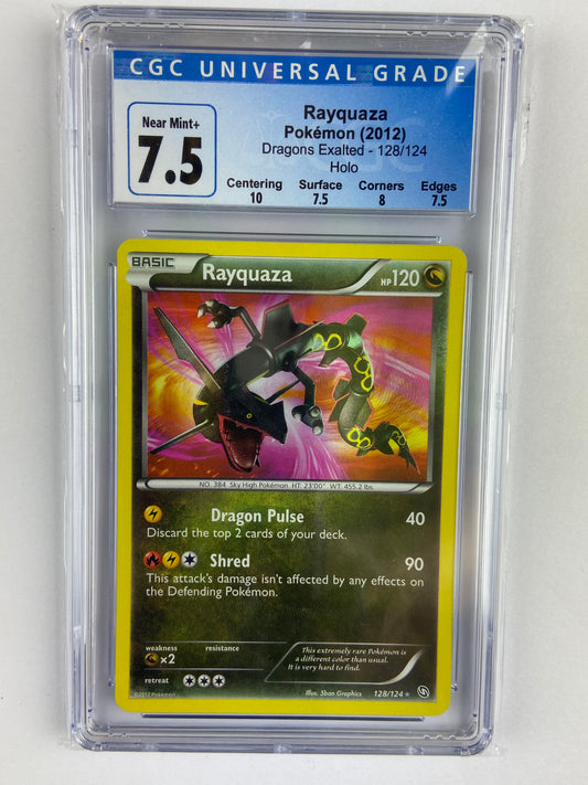 Rayquaza Dragons Exalted Secret 128/124 Subgrades CGC 7.5