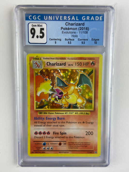 Charizard Evolutions Holo 11/108 Subgrades CGC 9.5