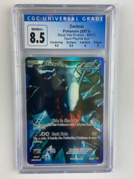 Darkrai BW73 Full Art Team Plasma Box Subgrades CGC 8.5