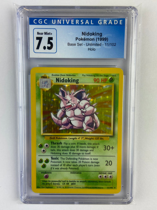 Nidoking Base Set Holo 11/102 CGC 7.5