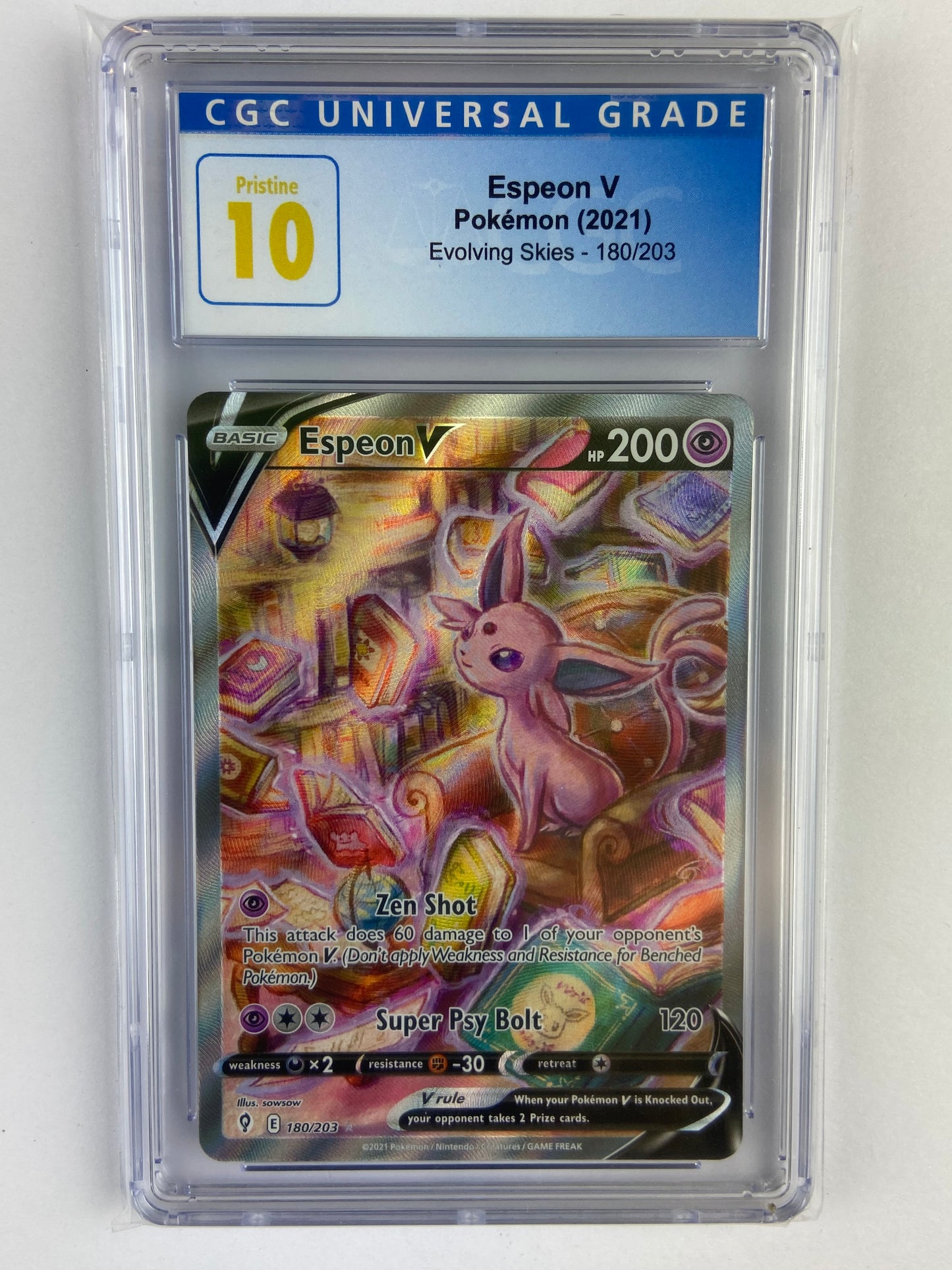 Espeon V Evolving Skies Alt Art 180/203 Pristine CGC 10 – TBC Games