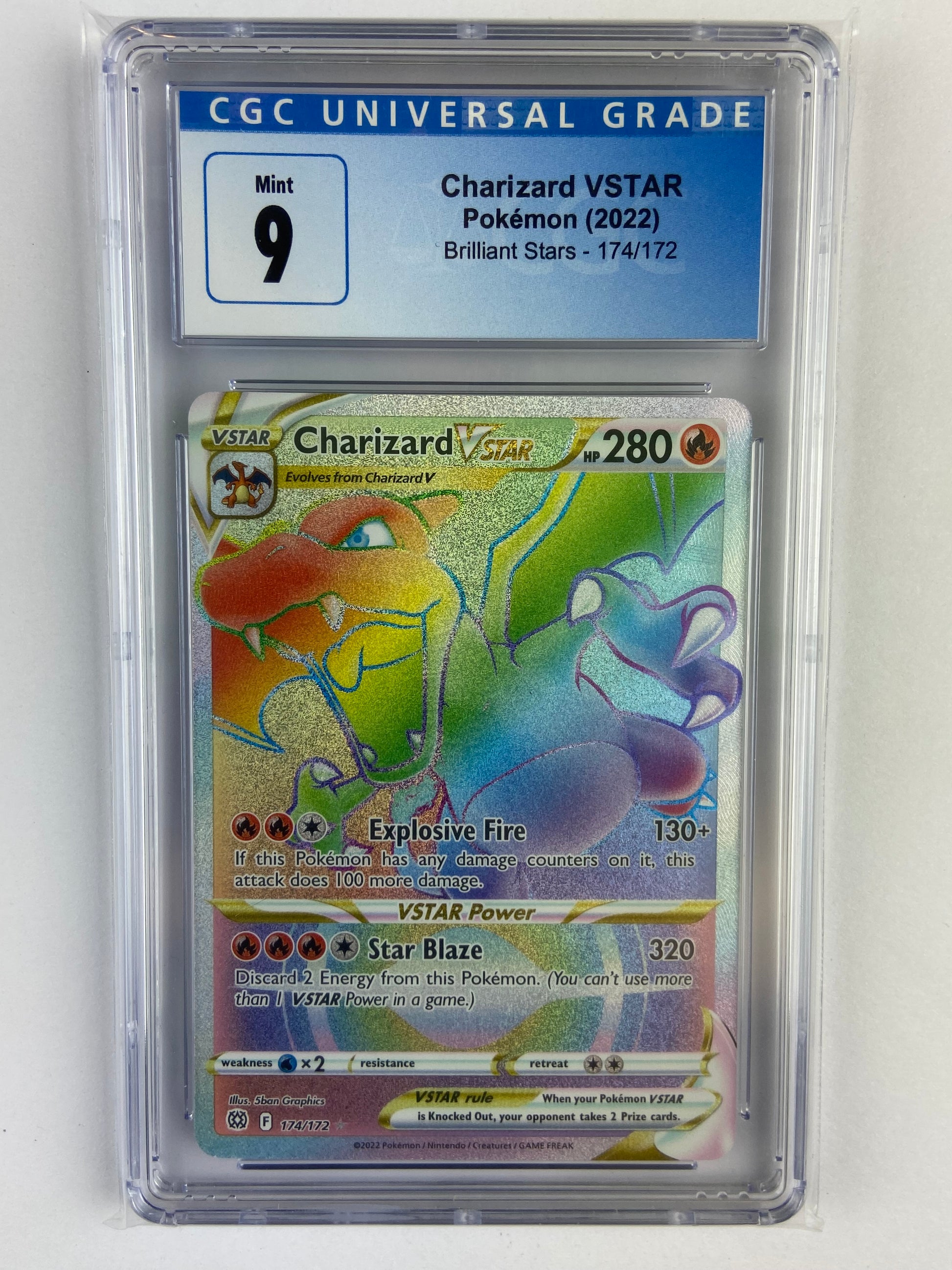 Charizard VSTAR Brilliant Stars Rainbow 174/172 CGC 9 TBC Games Charizard VSTAR Brilliant Stars Rainbow 174/172 CGC 9 TBC Games