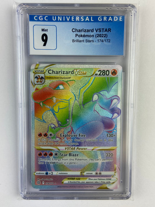 Charizard VSTAR Brilliant Stars Rainbow 174/172 CGC 9