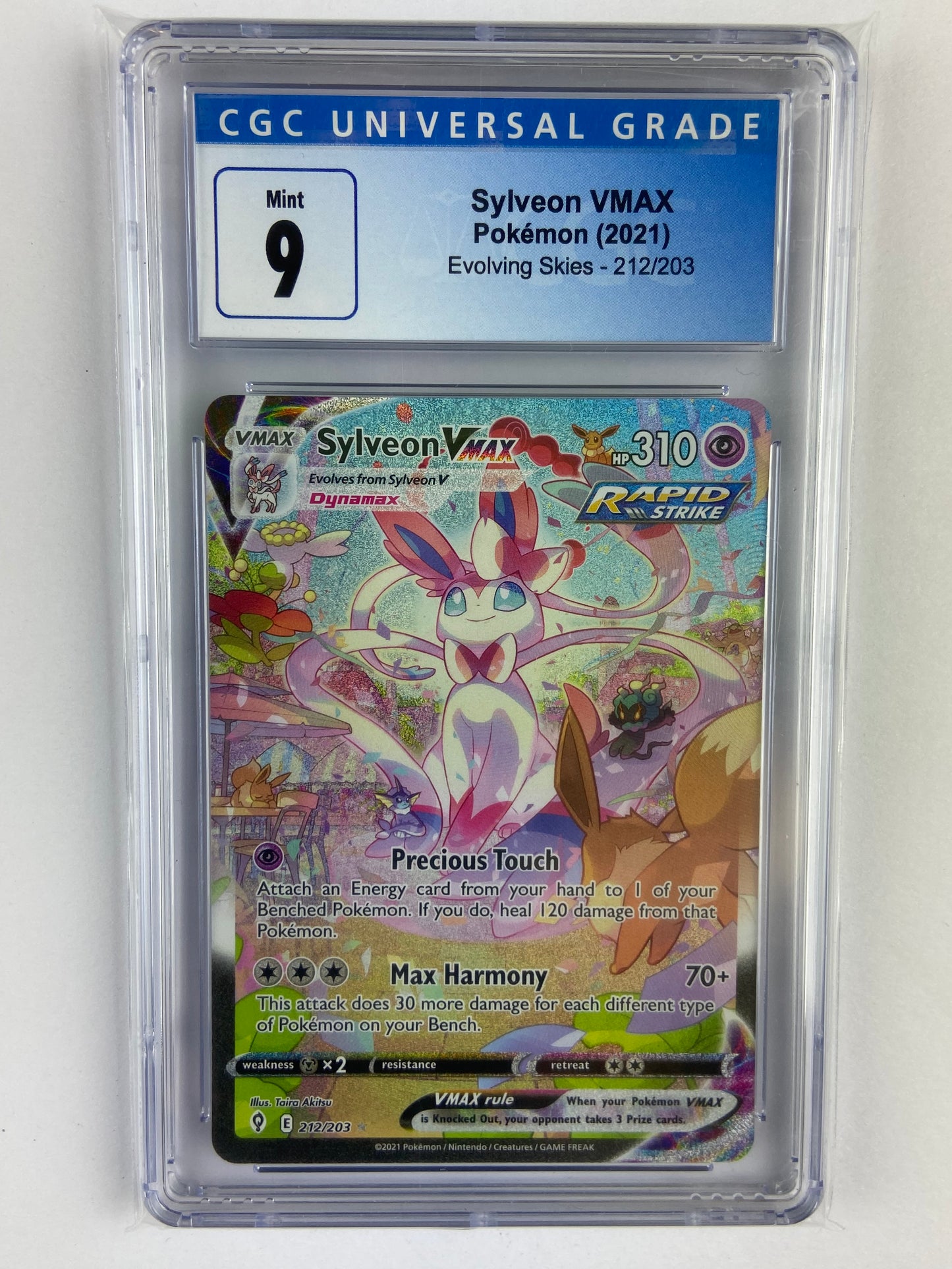 sylveon pokemon card vmax Sylveon VMAX Evolving Skies Alt Art 212/203 CGC 9 – TBC Games