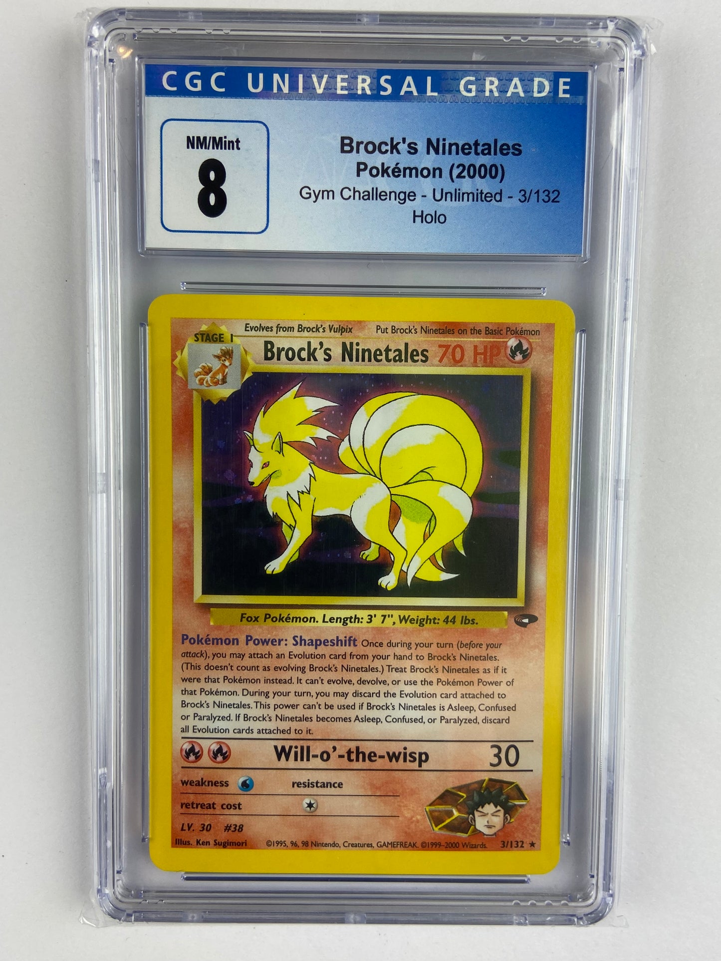 1995 ninetales pokemon card Brock's Ninetales Gym Challenge Holo 3/132 CGC 8 – TBC Games