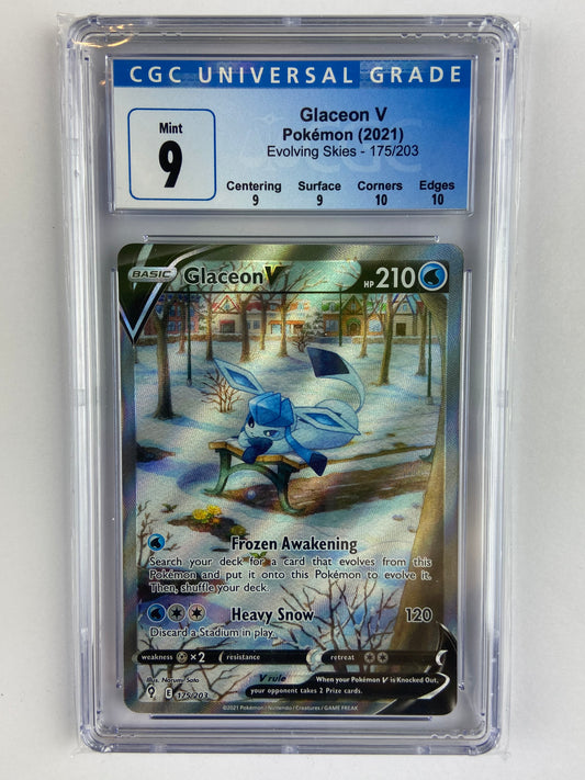 Glaceon V Evolving Skies Alt Art 175/203 Subgrades CGC 9