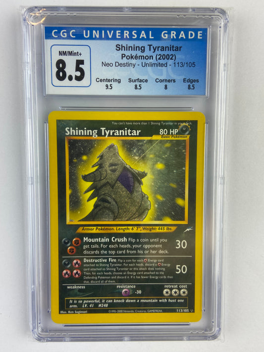 Shining Tyranitar Neo Destiny 113/105 Subgrades CGC 8.5