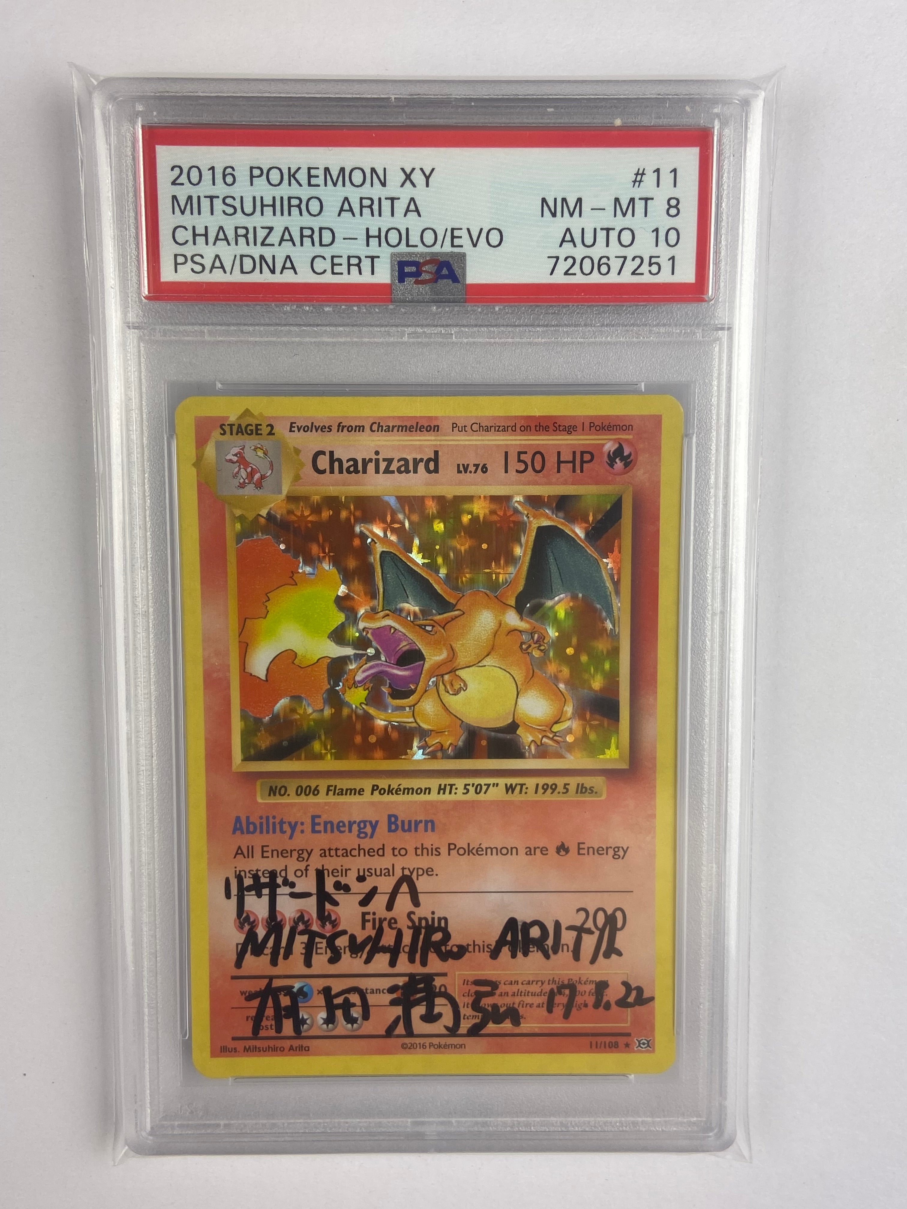 Charizard XY Evolutions Holo 11/108 Arita Auto 10 PSA 8 – TBC Games