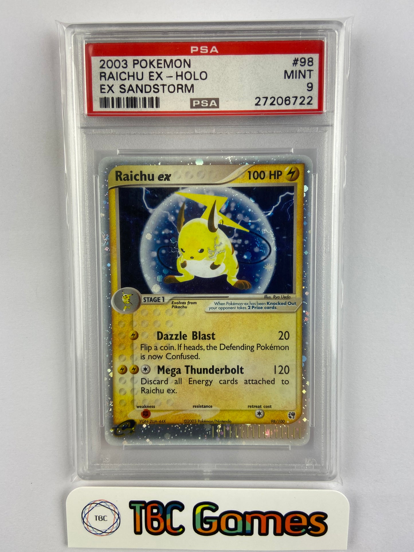 Raichu ex Holo Sandstorm 98/100 PSA 9 TBC Games Raichu ex Holo Sandstorm 98/100 PSA 9 TBC Games